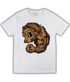 Прикольные футболки: медведь  армреслер на белой